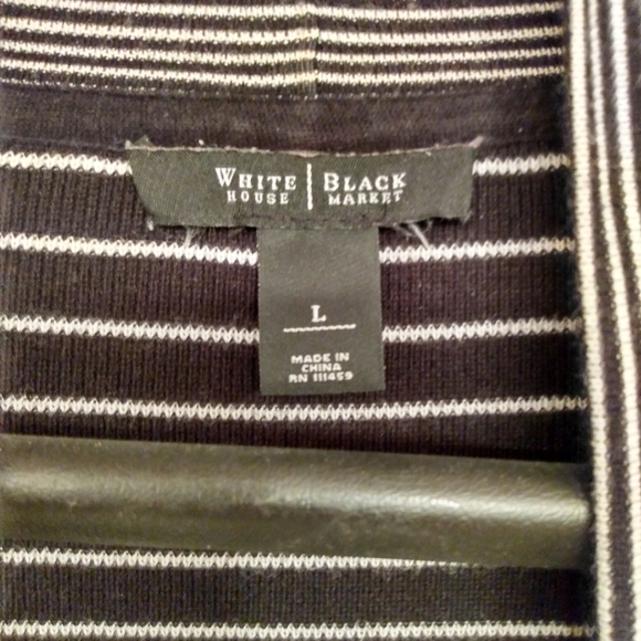 🆓White House Black Market Black and White Open Front Cardigan - Picture 4 of 4